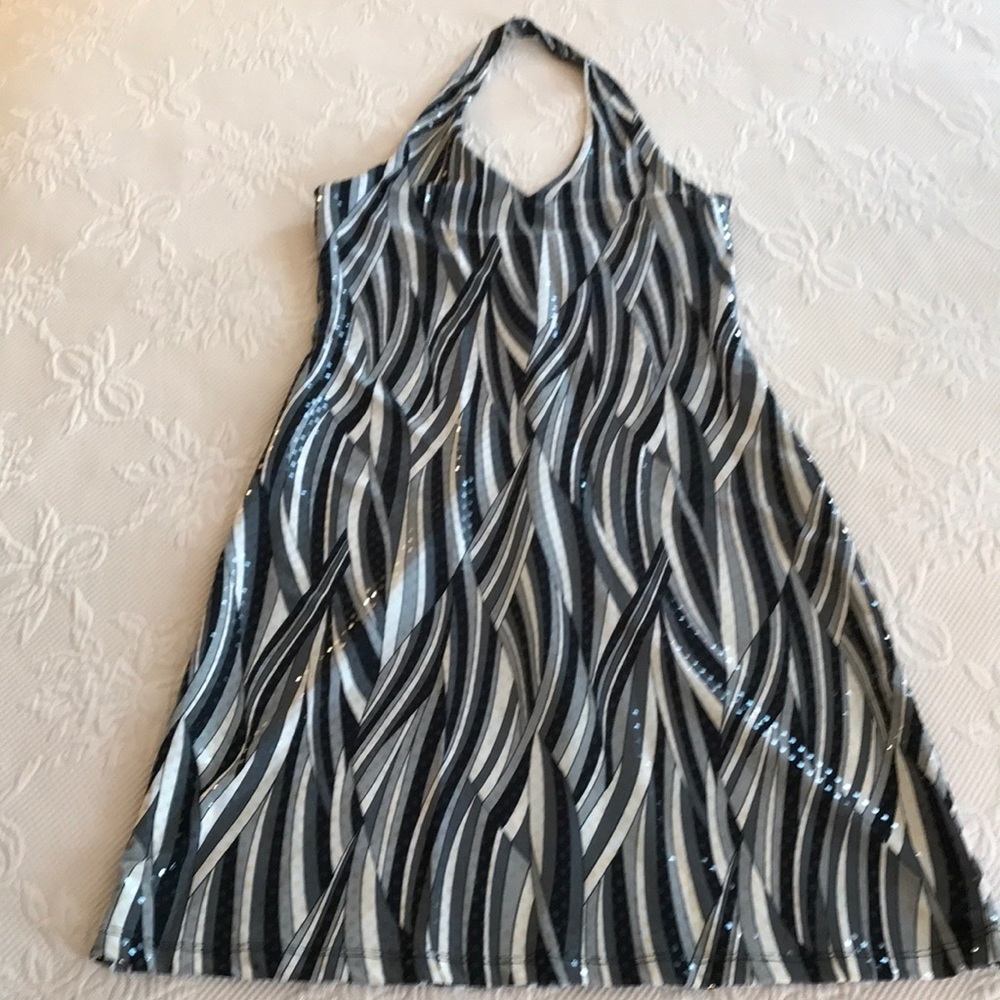 Wedding? Prom? Dance?Stretch sequined halter dress